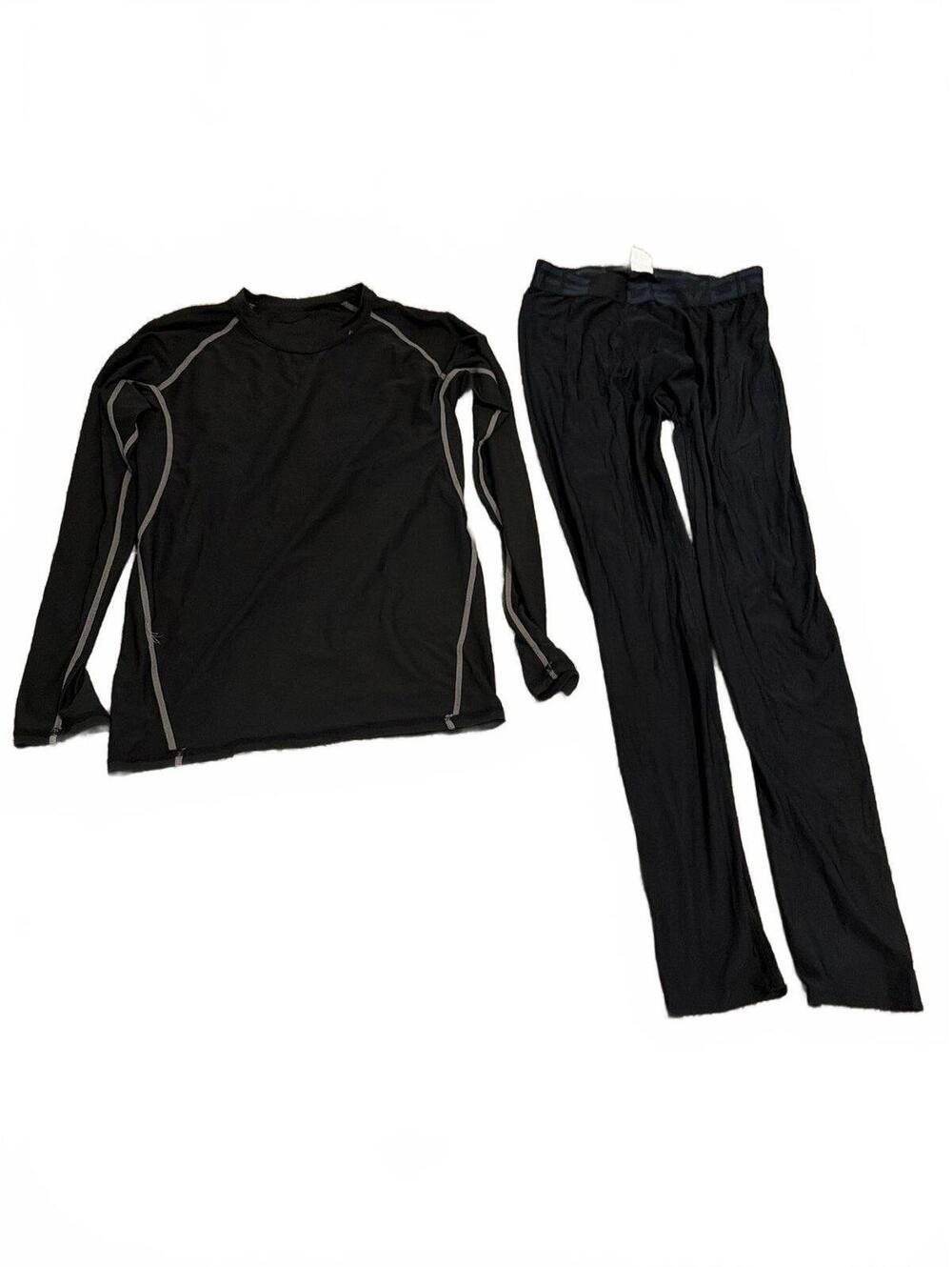 Boys XL Black Baselayer Set Long Sleeve Top & Leggings